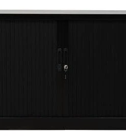 PROREGAL Rollladenschrank Weasel | 2 Ordernhöhen | HxBxT 75x120x46 Cm | Schwarz