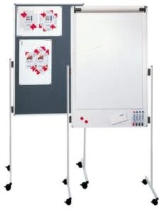 Franken Flipchart, HxB 1900x810mm, Tafel HxB 1210x760mm, Pinnbar, Magnethaftend, Whiteboard, Pinntafel, Flipchartblock-Halter