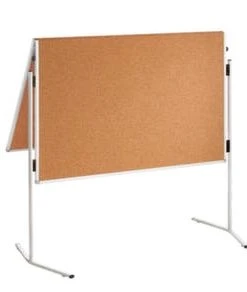 Franken Moderationstafel, H 1950mm, Tafel HxB 1500x1200mm, Tafel Kork, Braun, Klappbar