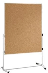 Franken Moderationstafel, H 1950mm, Tafel HxB 1500x1200mm, Tafel Kork, Braun