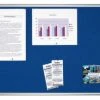 Franken Pinntafel, F. Wandschienen-System, HxB 900x1800mm, Pinnbar, Tafel Filz, Blau, Rahmen Alu, Silber