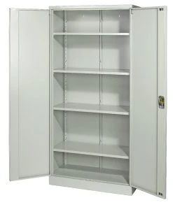 SIGMA Aktenschrank, Metall, 92 X 42 X 195 Cm, 4 Fachböden, Verstellbare Griffe, Abschließbar, Grau
