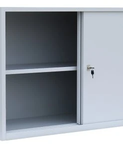 Lullmann Schiebetürenschrank Aktenschrank Sideboard Aus Stahl Grau 75x120x45cm 550120
