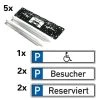 Null Vorteilsset Parkplatzreservierung, 5 Reservierungsschilder Und Befestigungssets