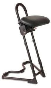 Null Stehhilfe, Sitz Kunstleder Schwarz, Sitz H 610-860mm, Gestell Schwarz, Schräge Säule