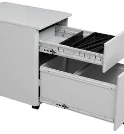 PROREGAL Rollcontainer Lynx | 1 Schublade & 1 Hängeschub| HxBxT 61x40x60 Cm | Grau -Yongsheng-Geschäft c115cb2b 618c 4155 8295 cfafb2187765