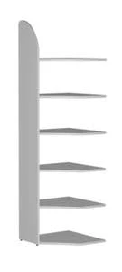 Null Büroregal, Eckregal, Fachl. 60kg, 6xStahlboden, Einseitig, Korpus Weiß, Ebenen Weiß 4 Null Büroregal, Eckregal, Fachl. 60kg, 6xStahlboden, Einseitig, Korpus Weiß, Ebenen Weiß – Bild 4
