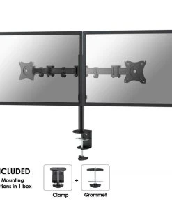 Null Neomounts Select NM-D135D Dual-Monitor Tischhalter Schwenkbar 10- 27 Zoll, Schwarz
