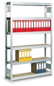 Null Aktenregal, Anbaufeld, HxBxT 2500x1695x326mm, Fachl. 250kg, 7xHolzboden, 6 OH 2 Null Aktenregal, Anbaufeld, HxBxT 2500x1695x326mm, Fachl. 250kg, 7xHolzboden, 6 OH – Bild 2