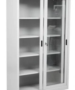 PROREGAL Schiebetürenschrank Mammut| 5 Ordnerhöhen | Glastüren | HxBxT 195x120x45 Cm | Grau -Yongsheng-Geschäft df114b3d 82ec 480b 925e efc1ba721966