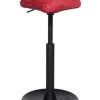 Null Sitz-/Stehhilfe, Triangel-Sitz, Sitz Stoff Rot, Sitz HxBxT 570-770x350x350mm, Gestell Schwarz, M. Bodenkissen