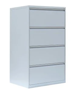 Lullmann Hängeregistratur Schrank Für DIN A4 Hängemappen 132x76x62cm Mit 4 Schüben Doppelbahnig Lichtgrau 561420