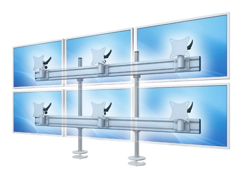 Null MonLines Flat 3-fach Monitor Tischhalterung Einbau MA Bis 24Zoll WS, Grau 2 Null MonLines Flat 3-fach Monitor Tischhalterung Einbau MA Bis 24Zoll WS, Grau – Bild 2