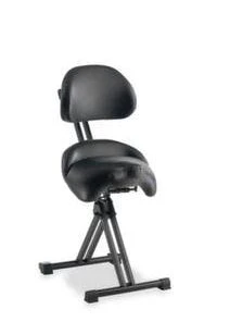 Null Klappbare XXL-Stehhilfe, Sitz Kunstleder Schwarz, Sitz H 590-730mm, Rücken Kunstleder Schwarz, Gestell RAL9005