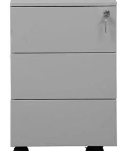 PROREGAL Rollcontainer Panther | 3 Schubladen| HxBxT 61x40x60 Cm | Grau