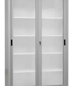 PROREGAL Schiebetürenschrank Mammut| 5 Ordnerhöhen | Glastüren | HxBxT 195x120x45 Cm | Grau -Yongsheng-Geschäft ec059333 e5ad 404e be33 b3c1650a5a0d