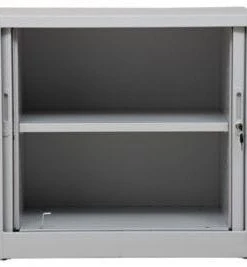 PROREGAL Rollladenschrank Weasel | 2 Ordernhöhen | HxBxT 75x80x46 Cm | Grau -Yongsheng-Geschäft ede0476a 16c0 4f42 8651 80d06c170f72