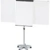 Maul Flipchart, H 1780-1960mm, Tafel HxB 970x660mm, Magnethaftend, 2 Papierhalter, Ablageschale, Gestell Grau, 5 Rollen