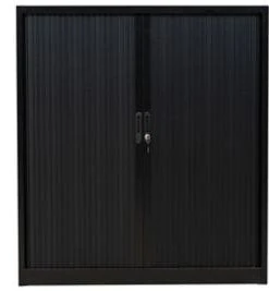PROREGAL Rollladenschrank Weasel | 3 Ordernhöhen | HxBxT 135x120x46 Cm | Schwarz