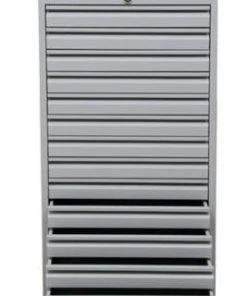 PROREGAL Schubladenschrank Swan | 13 Schubladen | DIN A3 | HxBxT 98 X 53 X 43 Cm | Grau