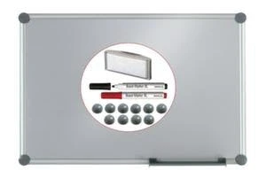 Maul Whiteboard, HxB 600x900mm, Magnethaftend, Tafel Silber, M. Zubehör-Set, Ablageschale, Rahmen Alu, Silber 1 Maul Whiteboard, HxB 600x900mm, Magnethaftend, Tafel Silber, M. Zubehör-Set, Ablageschale, Rahmen Alu, Silber